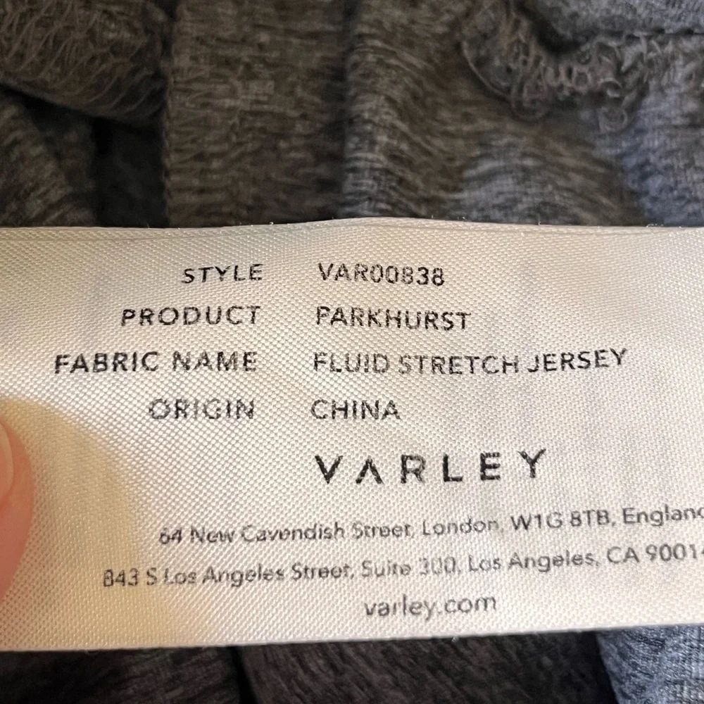 Varley Heather Gray Parkhurst Fluid Stretch Jersey Joggers